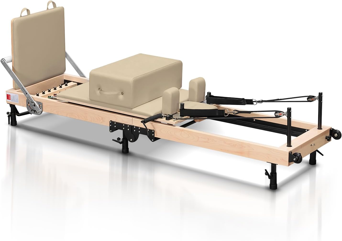 Wood Foldable Pilates Reformer Machine with Accessories